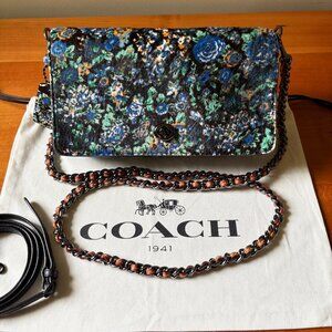 Coach 1941 Dinky Blue Wildflower Printed Calf Hair Crossbody Bag, Like New